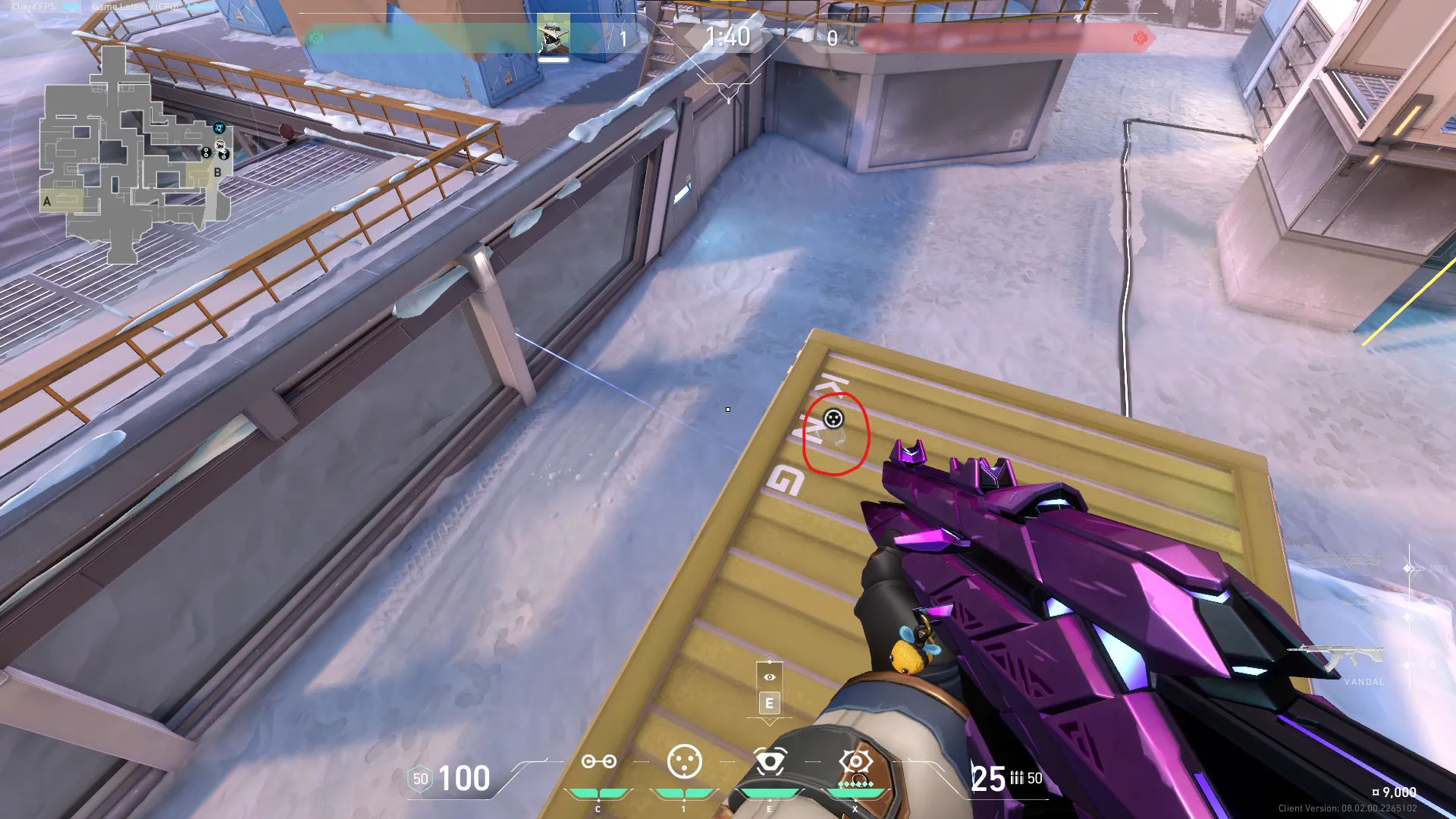 Cypher Cyber Cage on Icebox Defense Site B — step 3 of 4: Aim — line up the shot
