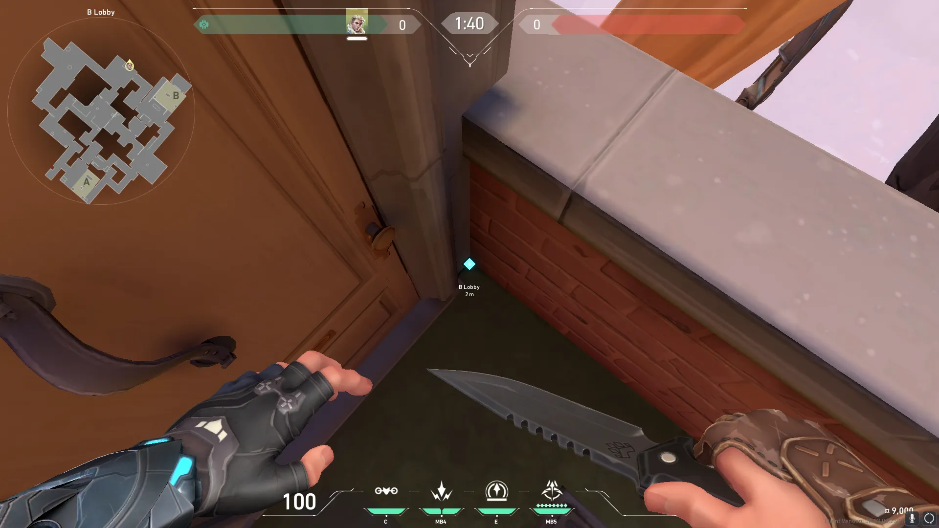 Recon Bolt, B Defenders Spawn From B Lobby — Sova lineup on Ascent