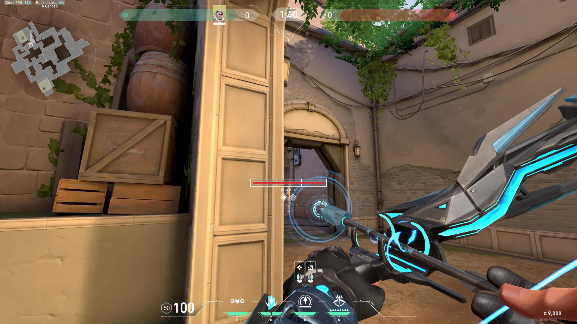 Sova Recon Bolt on Ascent Defense Site A — step 2 of 3: Aim — line up the shot