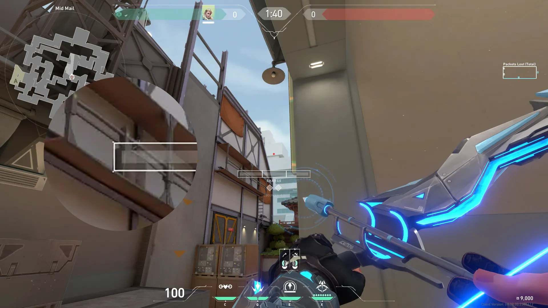Sova Recon Bolt on Split Defense Site A — step 2 of 3: Aim — line up the shot