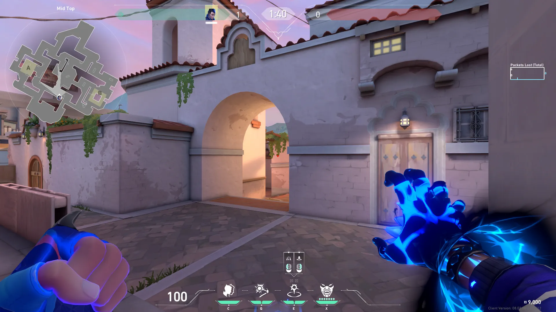 Yoru Gatecrash on Sunset Defense Mid — step 2 of 3: Aim — line up the shot
