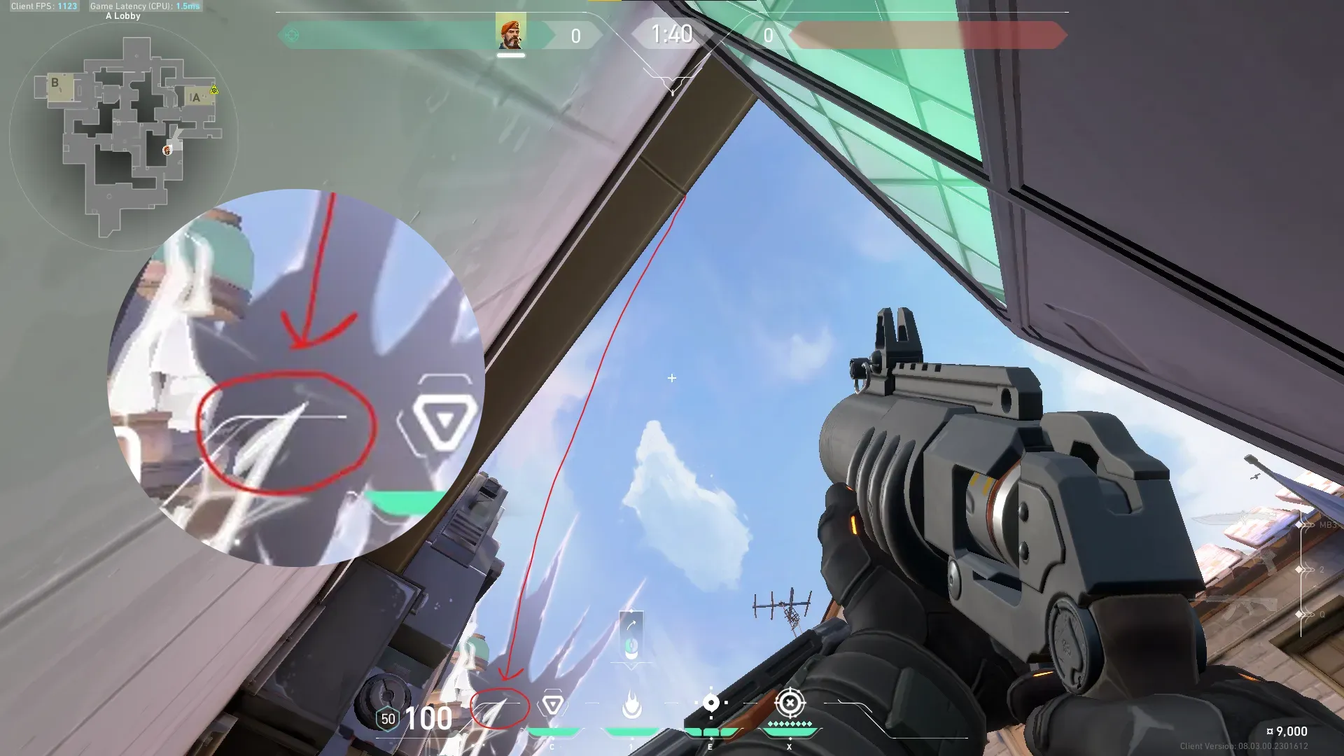 Brimstone Incendiary on Ascent Attack Site A — step 3 of 4: Aim — line up the shot