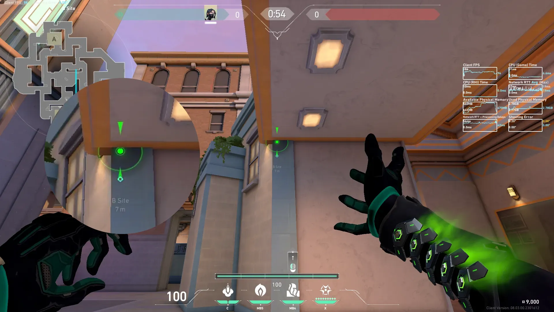 Viper Toxic Screen on Sunset Defense Mid — step 2 of 4: Aim — line up the shot