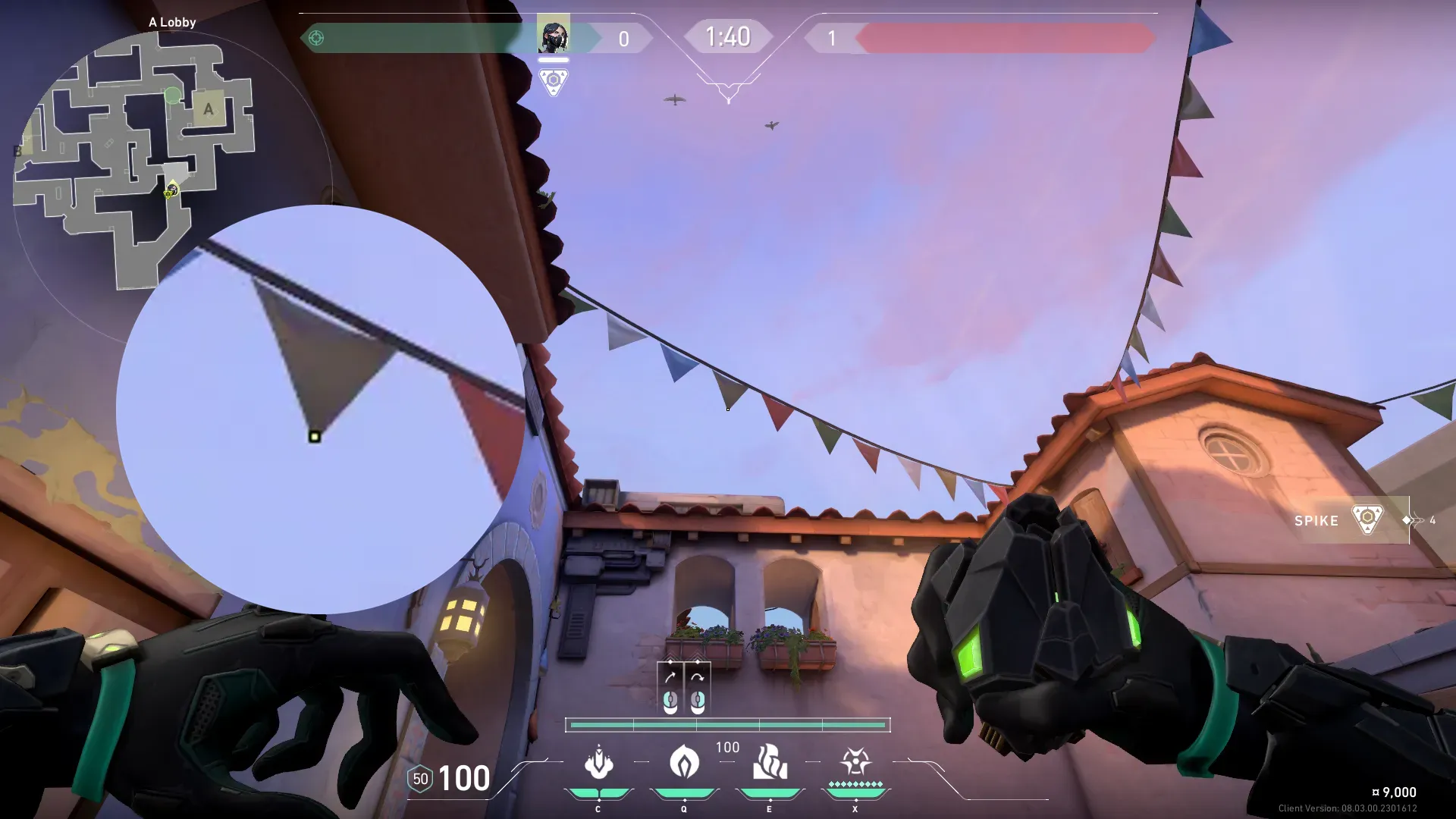 Viper Poison Cloud on Sunset Attack Site A — step 2 of 3: Aim — line up the shot