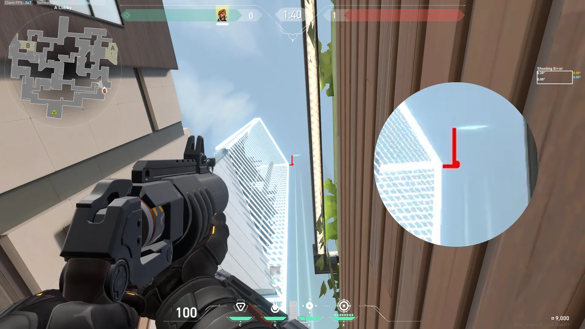 Brimstone Incendiary on Split Attack Site A — step 3 of 5: Aim — line up the shot