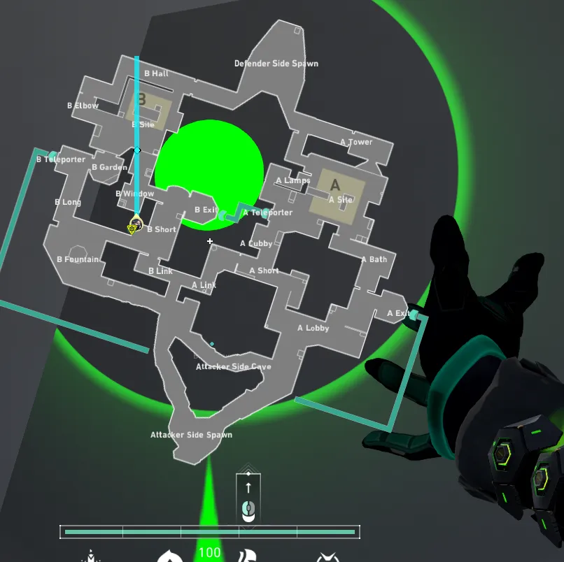 Viper Toxic Screen on Bind Attack Site B — step 2 of 3: Aim — line up the shot