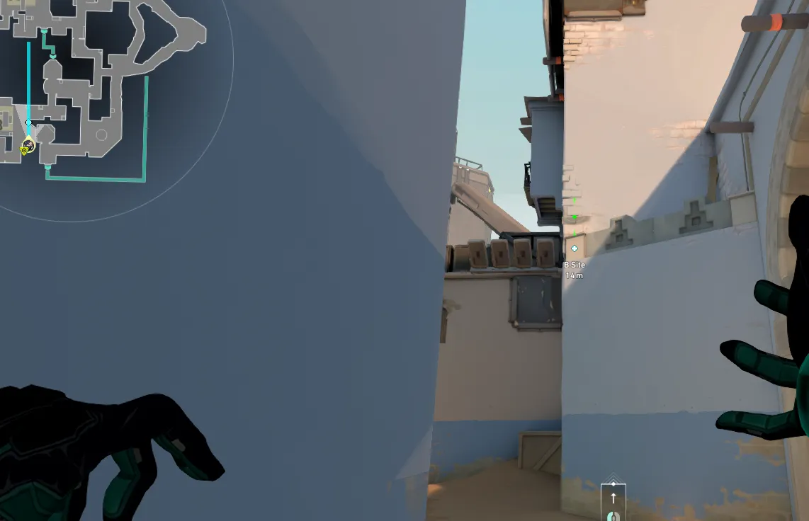 Viper Toxic Screen on Bind Defense Site B — step 2 of 3: Aim — line up the shot