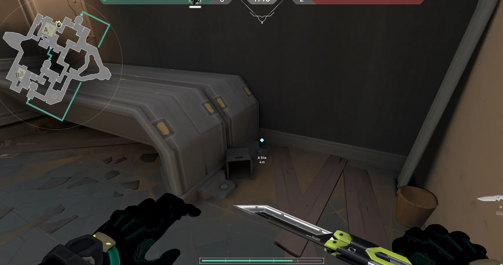 Wall - Defend - A Site - Bind — Viper lineup on Bind