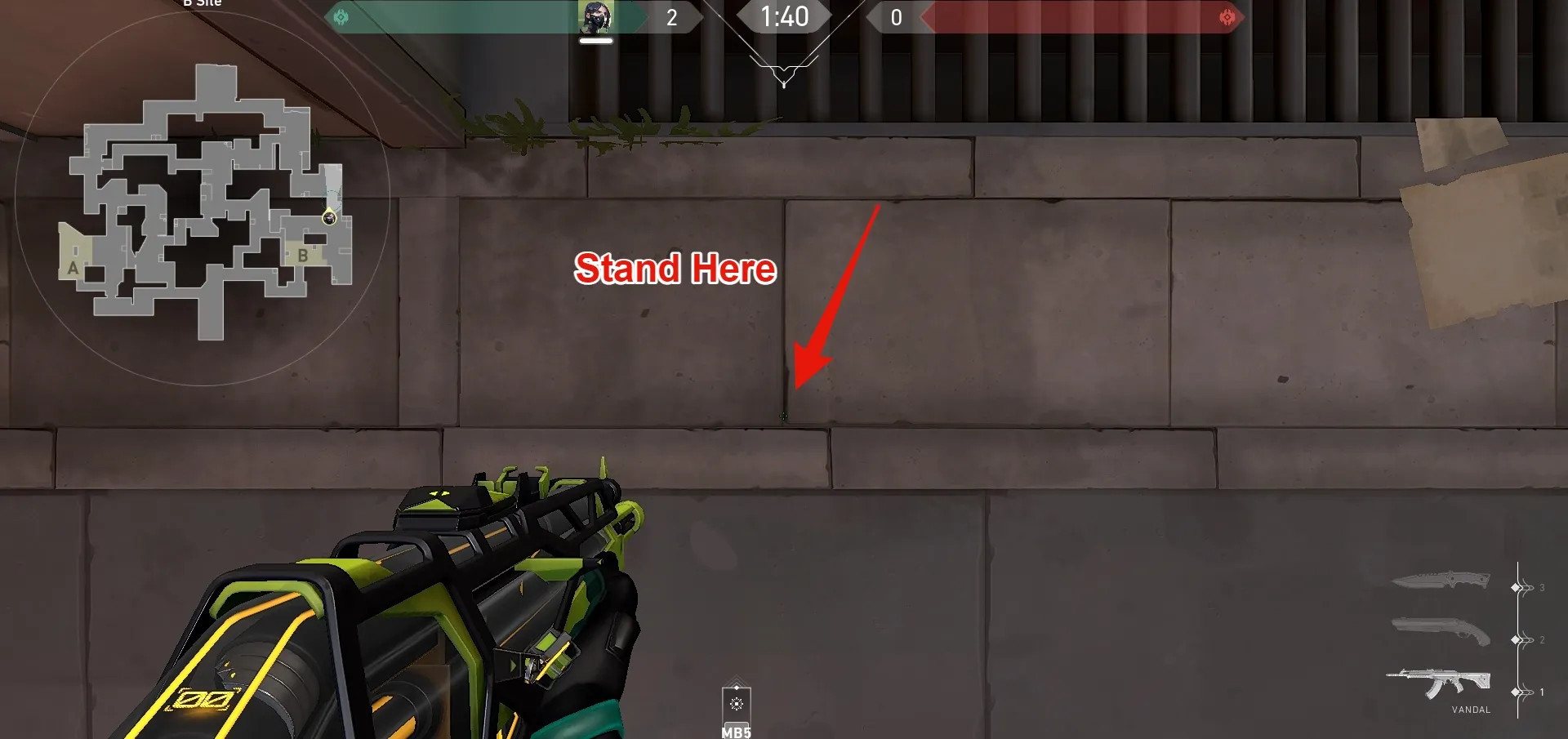 Viper Poison Cloud on Split Defense Site B — step 2 of 5: Aim — line up the shot