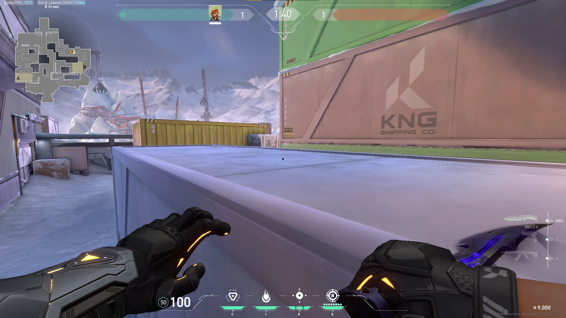 Brimstone Incendiary on Icebox Attack Site B — step 3 of 5: Aim — line up the shot