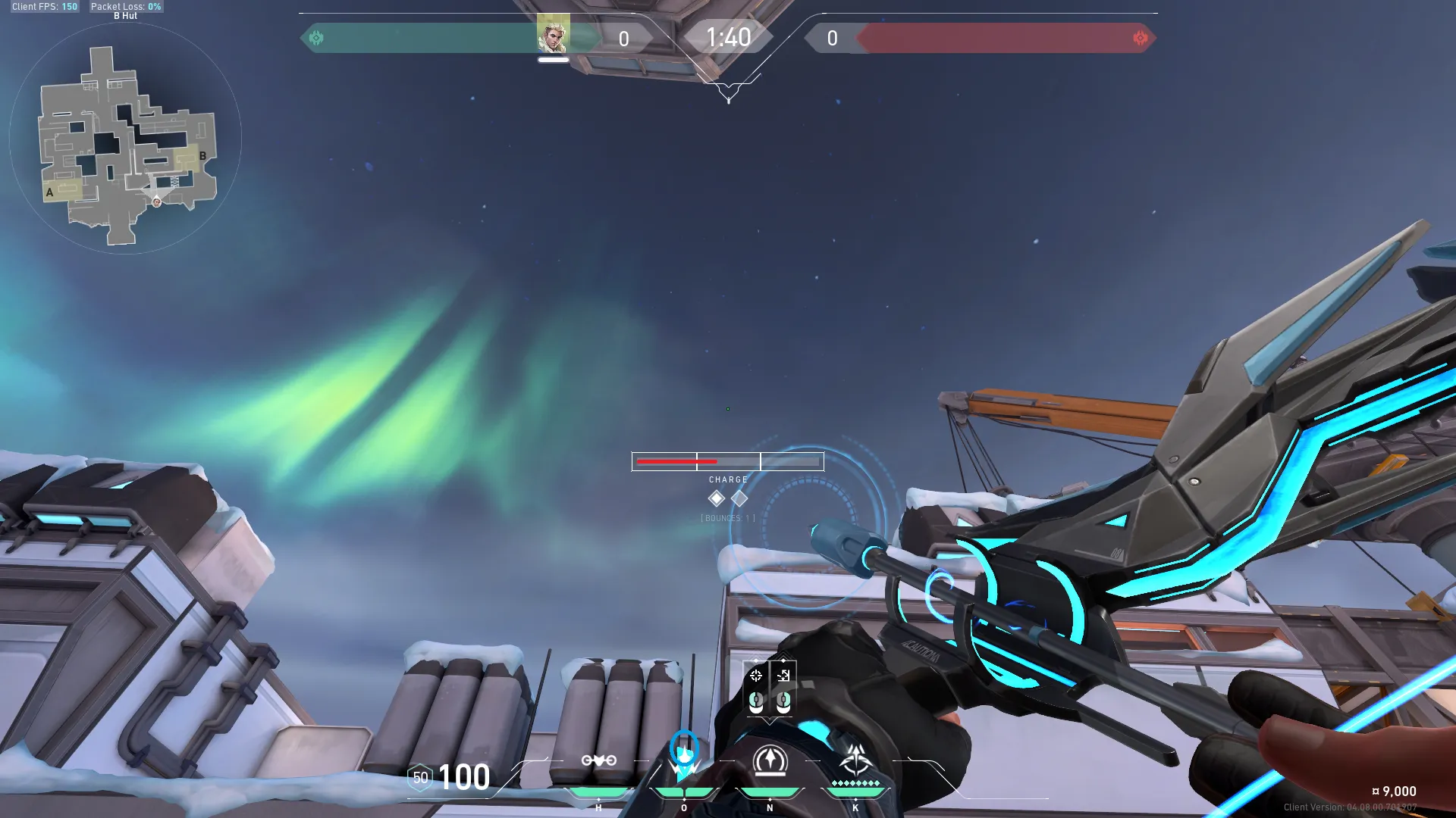 Sova Recon Bolt on Icebox Defense Site B — step 3 of 4: Aim — line up the shot