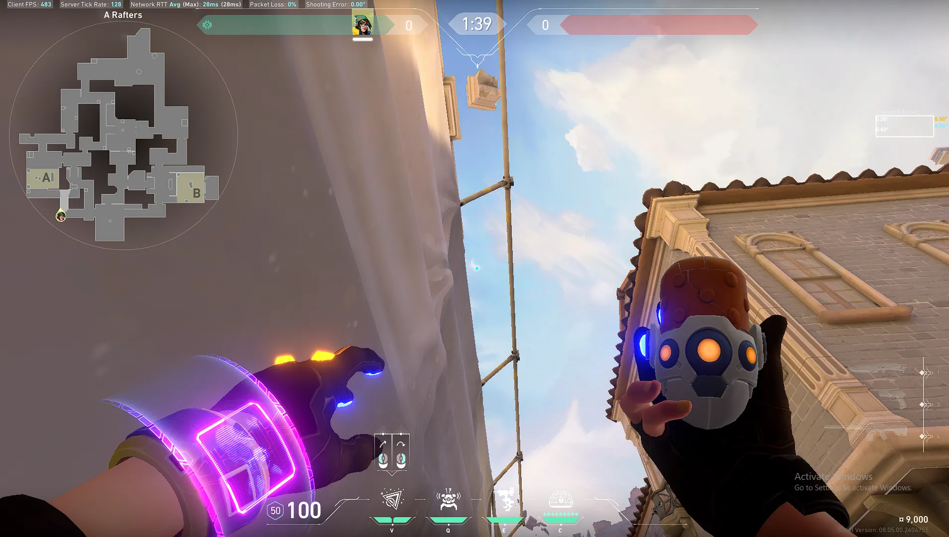 Killjoy Nanoswarm on Ascent Defense Site A — step 2 of 4: Aim — line up the shot