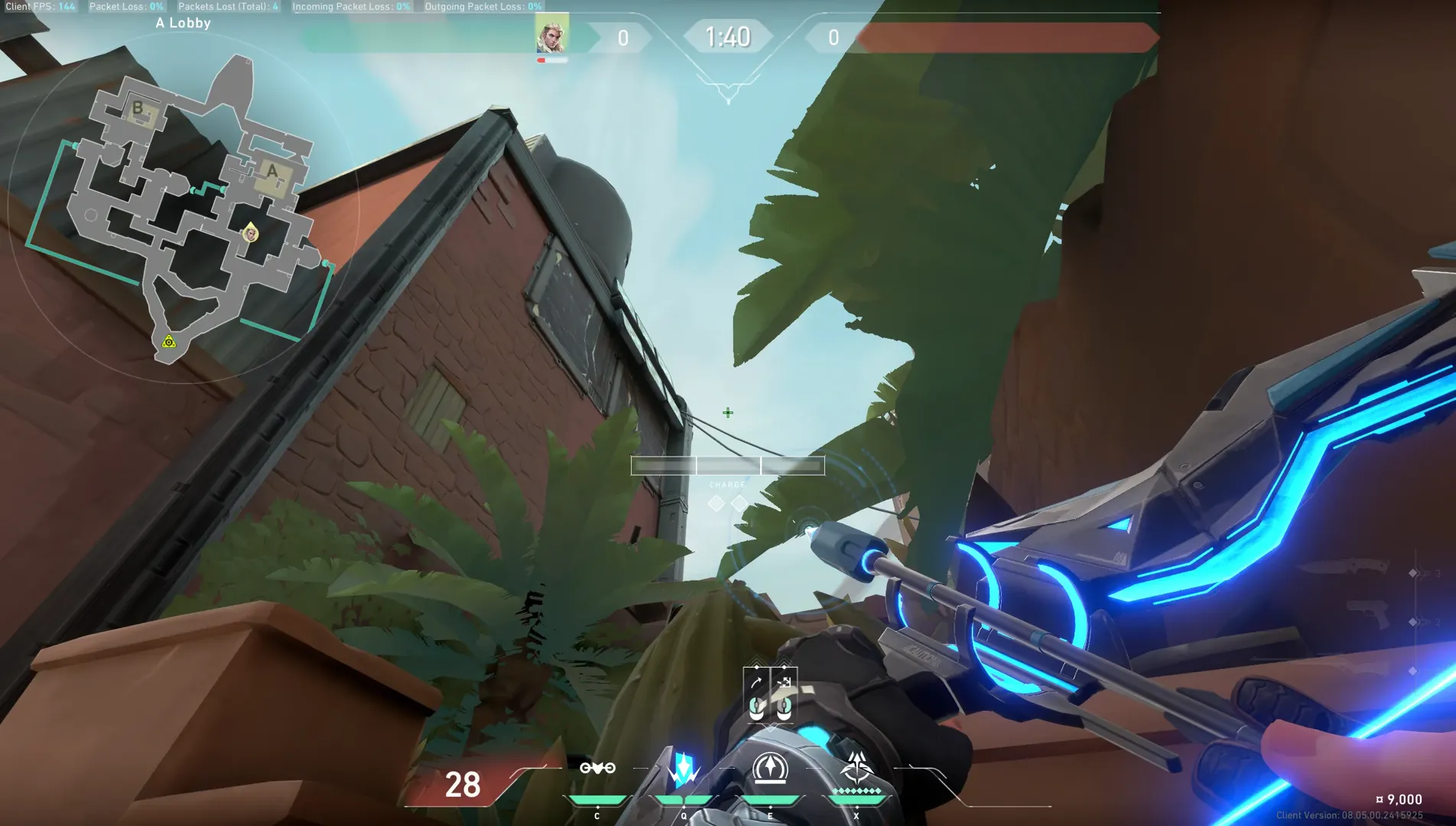 Sova Recon Bolt on Bind Attack Site A — step 3 of 4: Aim — line up the shot