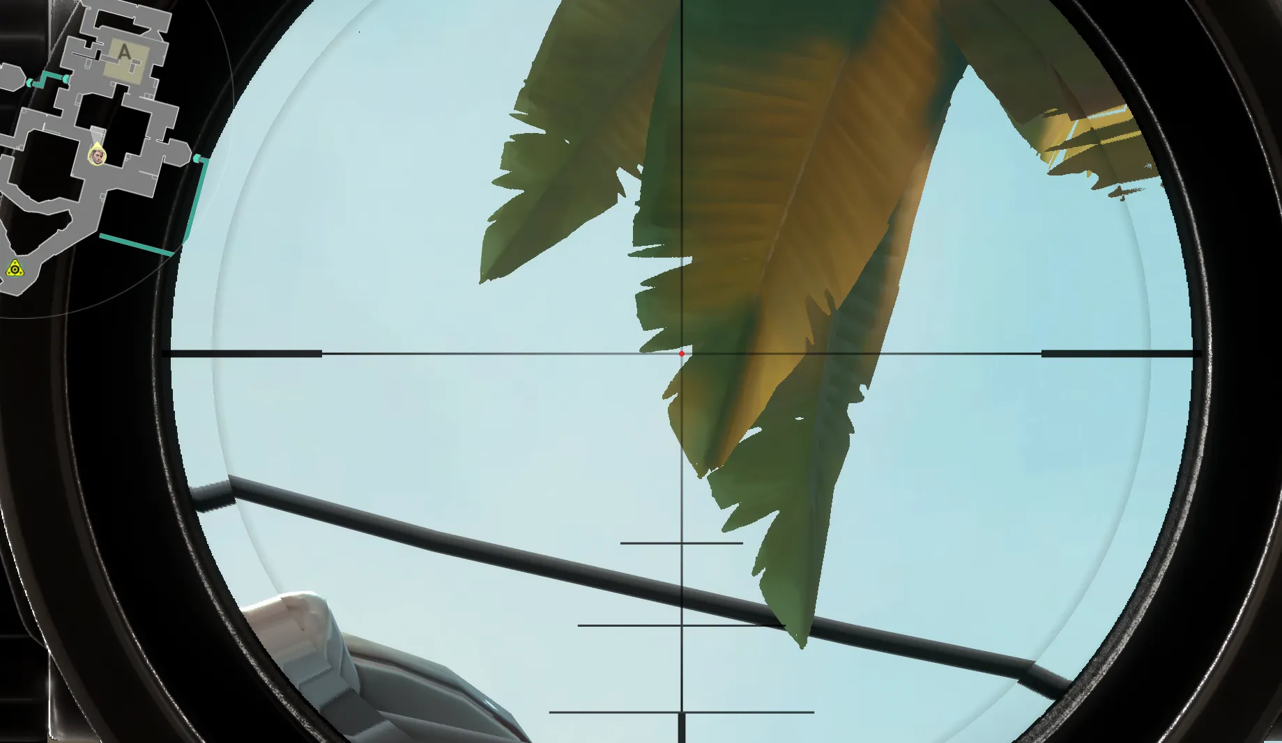 Sova Recon Bolt on Bind Attack Site A — step 2 of 4: Aim — line up the shot
