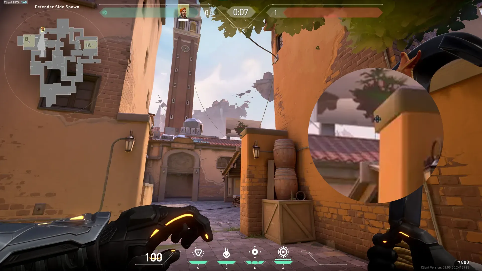 Brimstone Incendiary on Ascent Defense Site B — step 2 of 4: Aim — line up the shot
