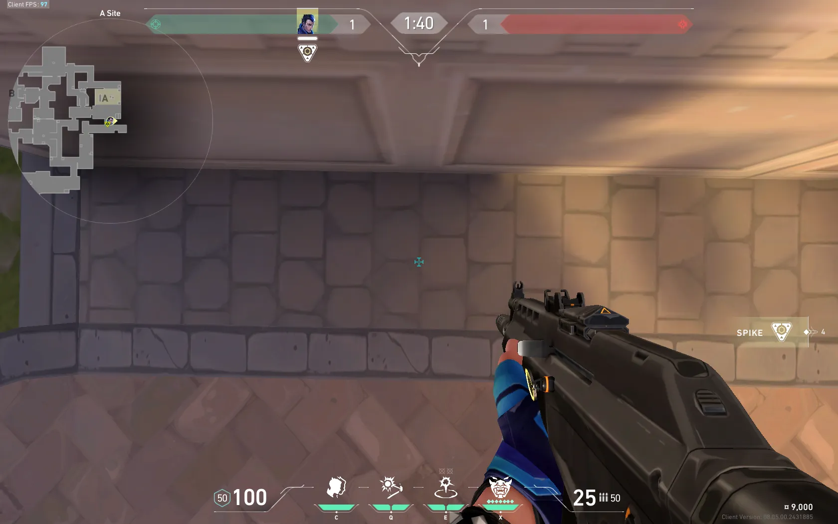 Yoru Blindside on Ascent Defense Site A — step 2 of 3: Aim — line up the shot