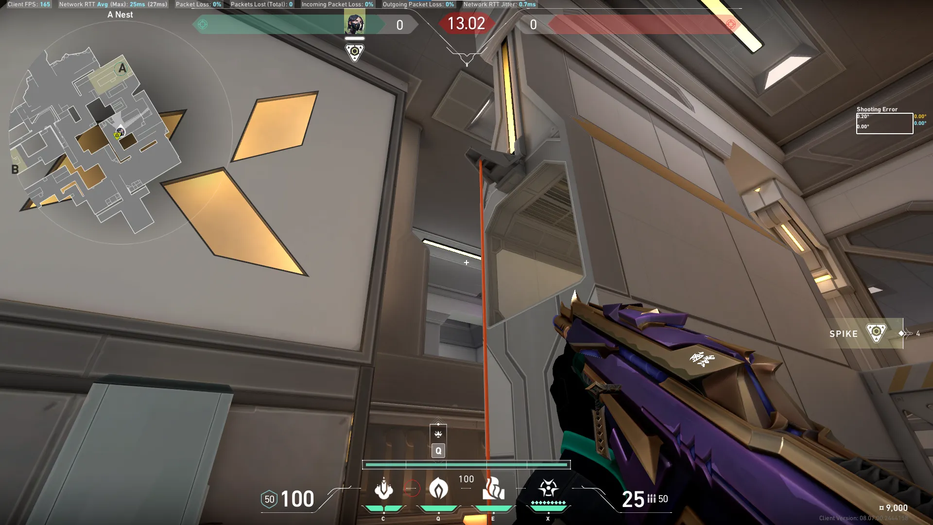 Viper Poison Cloud on Icebox Attack Site A — step 2 of 3: Aim — line up the shot