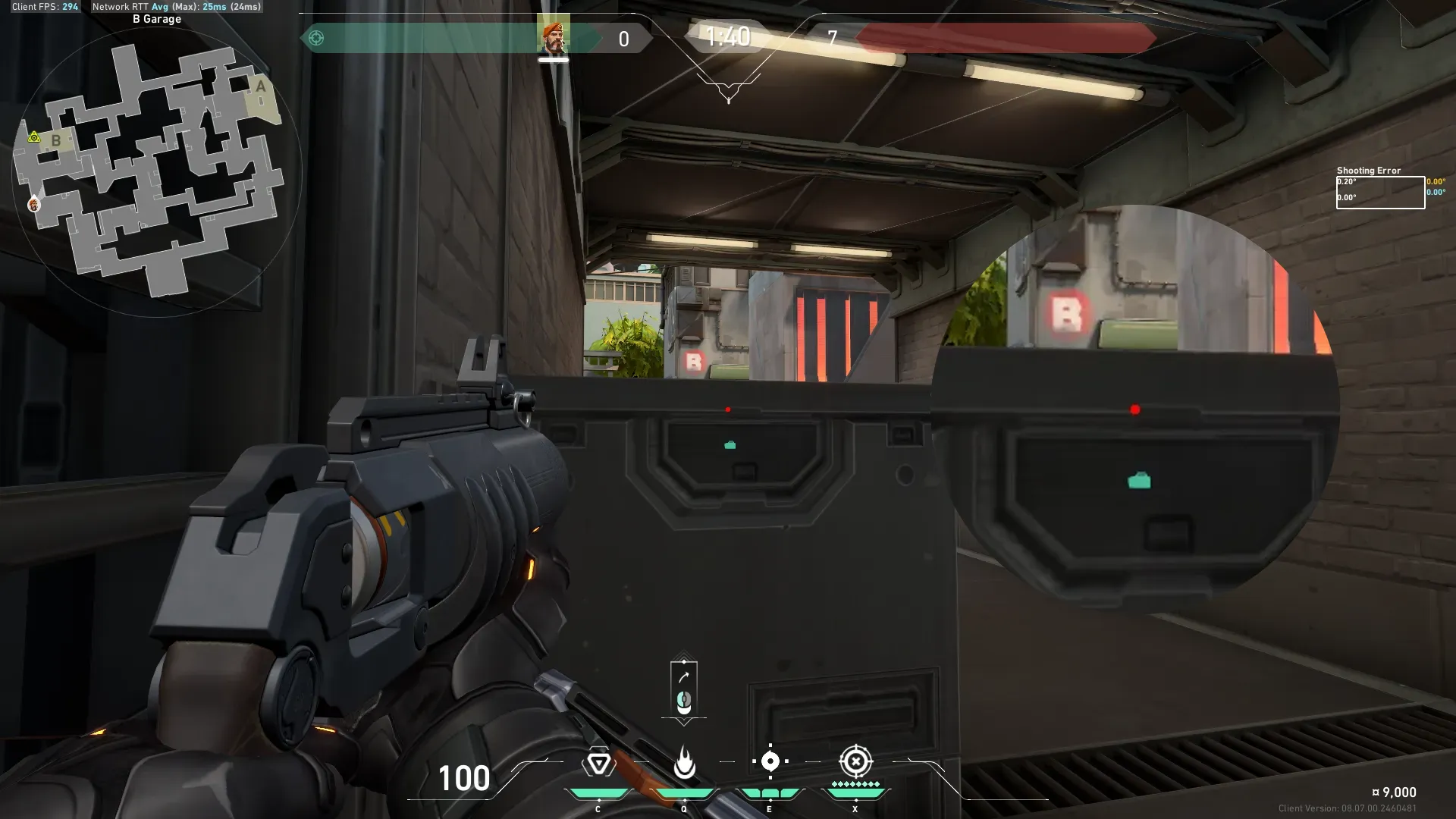 KAY/O Frag_Ment on Split Attack Site B — step 4 of 7: Aim — line up the shot