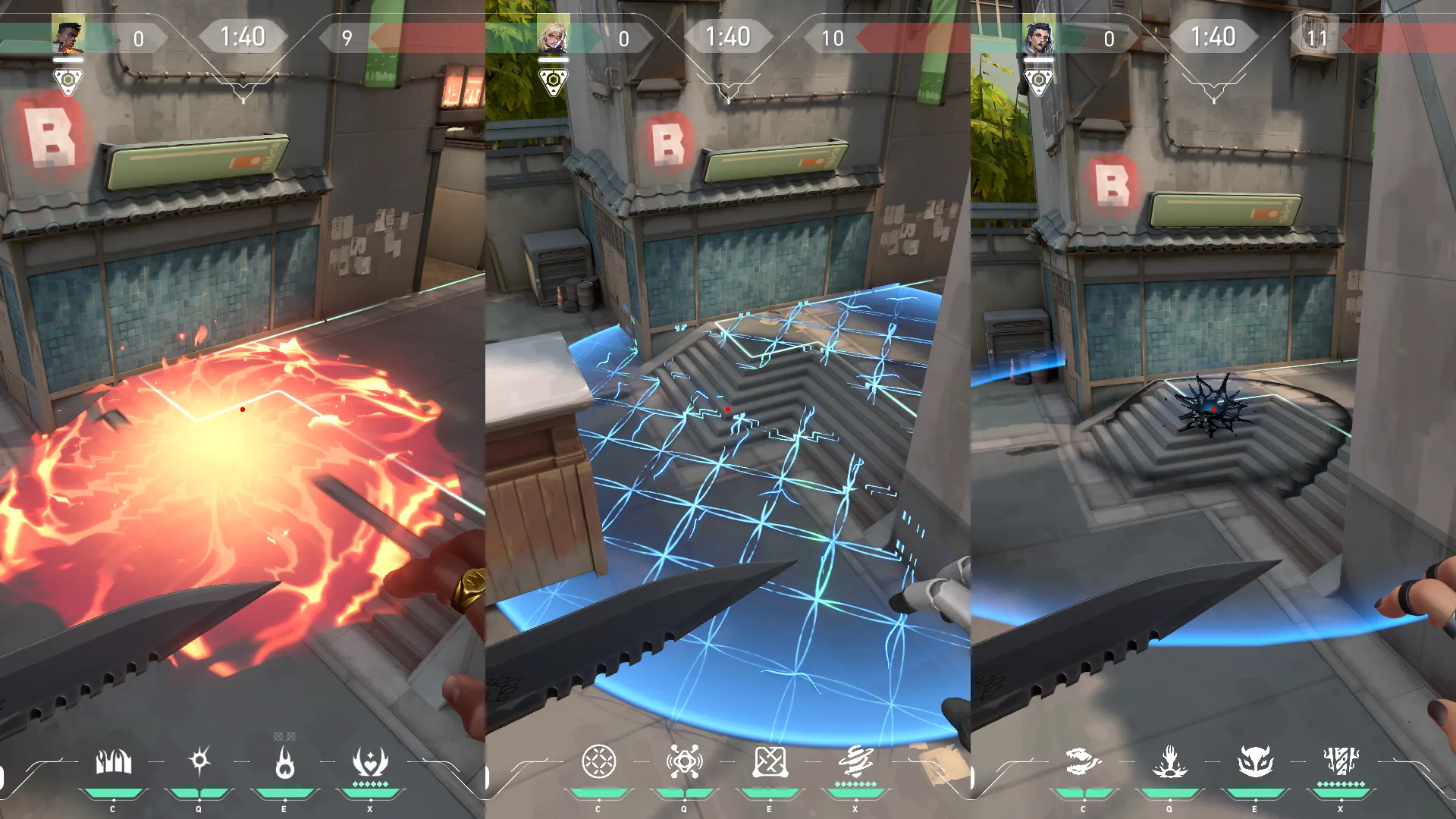 KAY/O Frag_Ment on Split Attack Site B — step 5 of 7: Aim — line up the shot