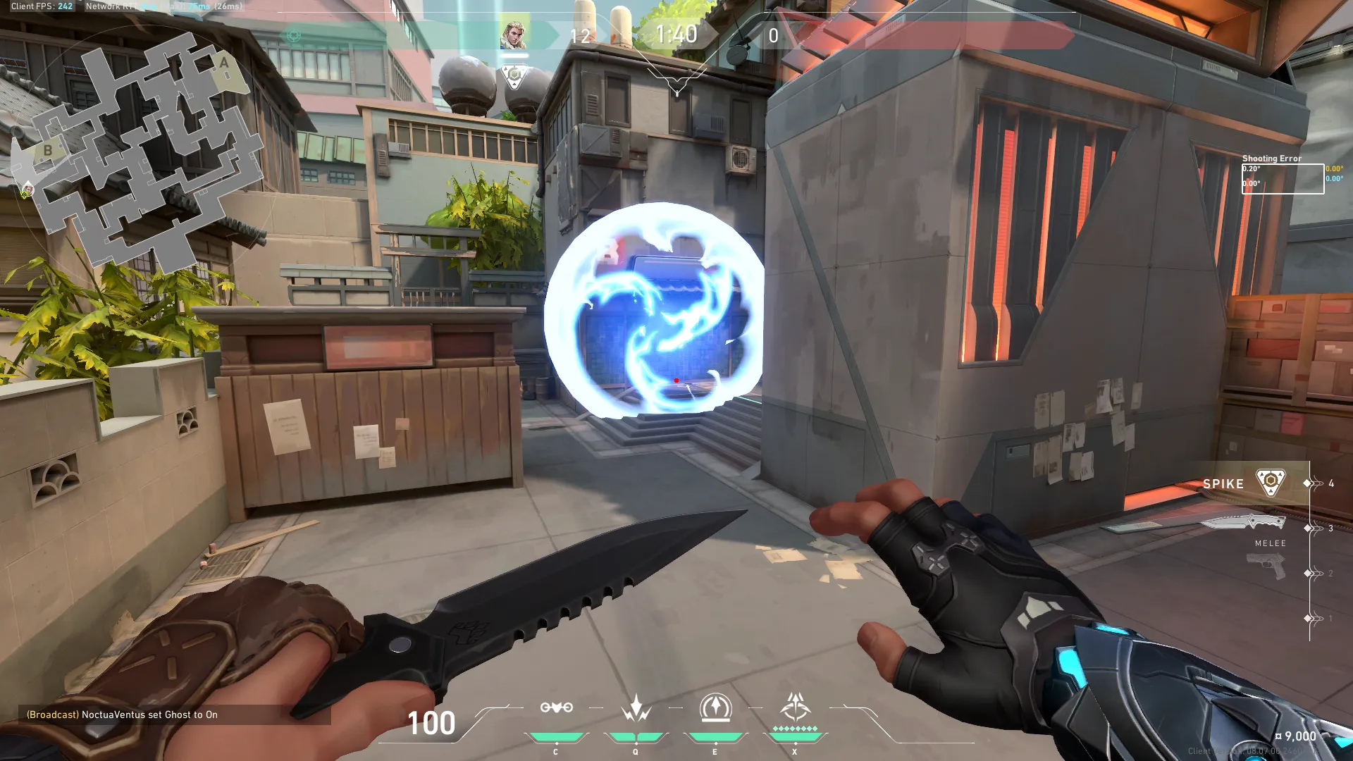 KAY/O Frag_Ment on Split Attack Site B — step 6 of 7: Aim — line up the shot