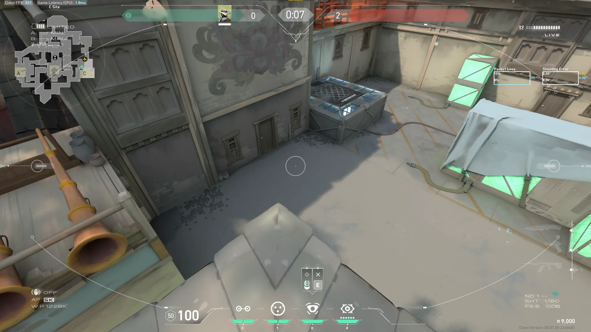 Cypher Spycam on Haven Defense Site C — step 4 of 6: Aim — line up the shot