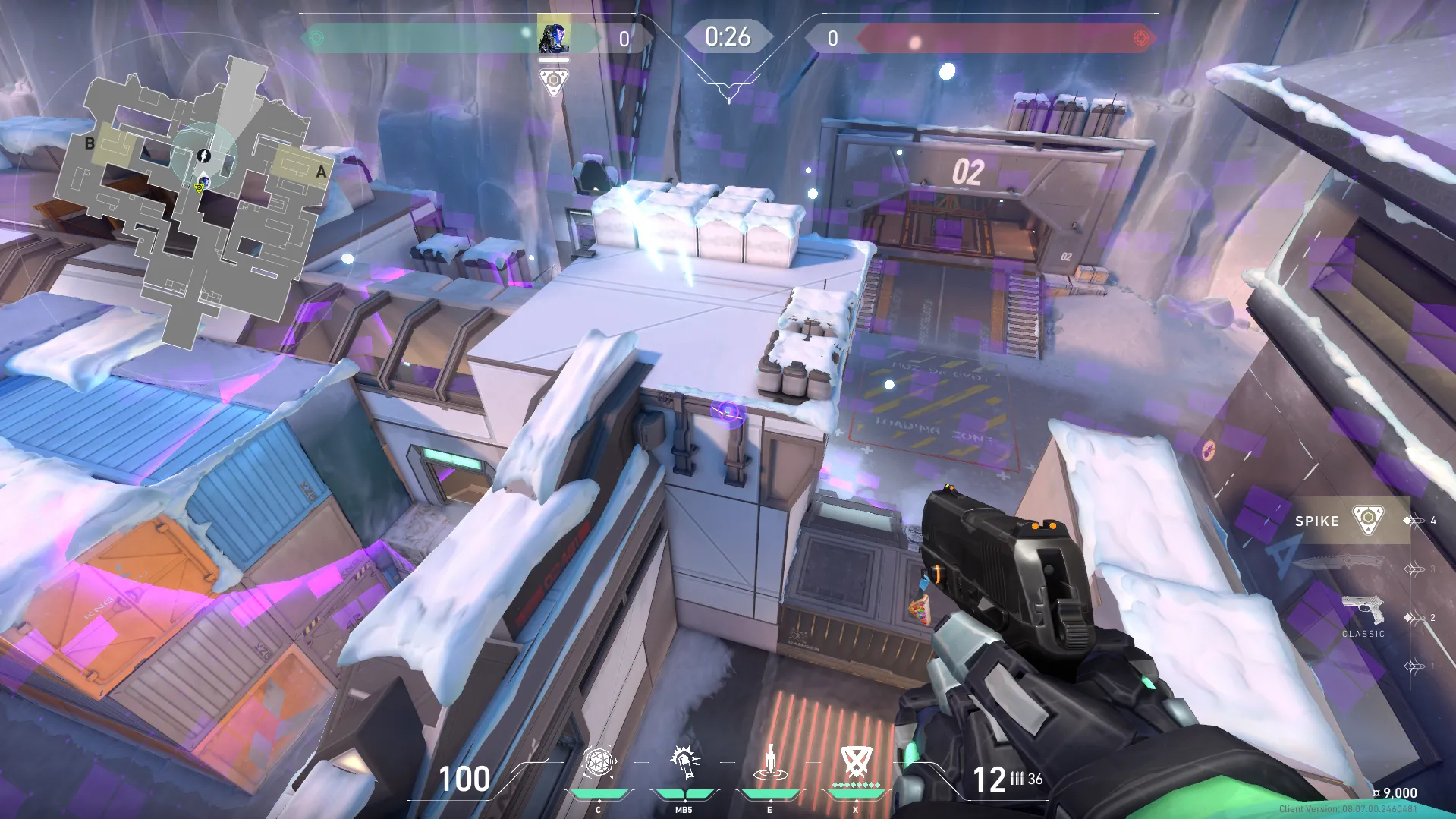 KAY/O Zero_Point on Icebox Attack Mid — step 3 of 4: Aim — line up the shot