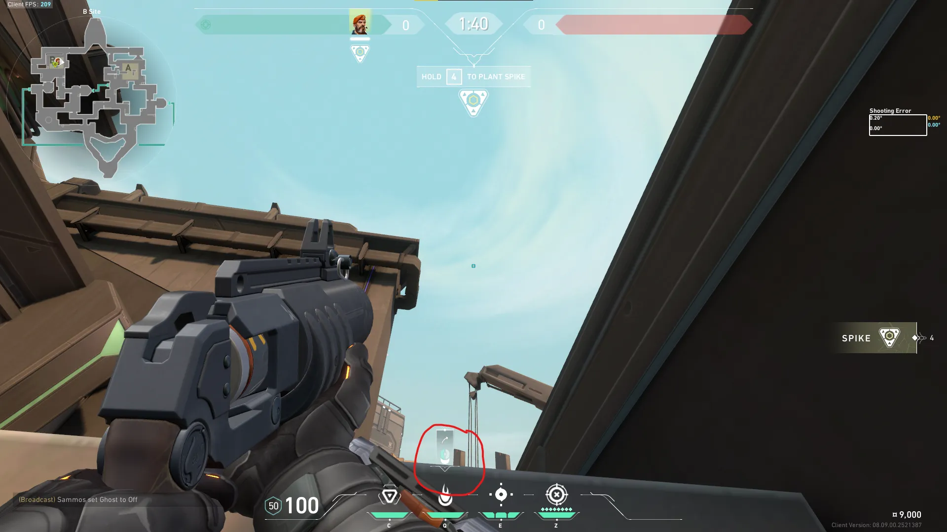 Brimstone Incendiary on Bind Defense Site A — step 2 of 4: Aim — line up the shot