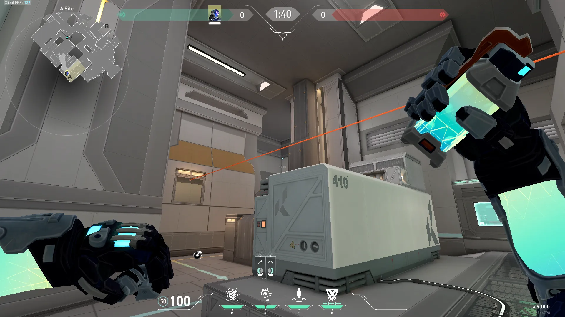 KAY/O Flash_Drive on Icebox Defense Site A — step 3 of 4: Aim — line up the shot
