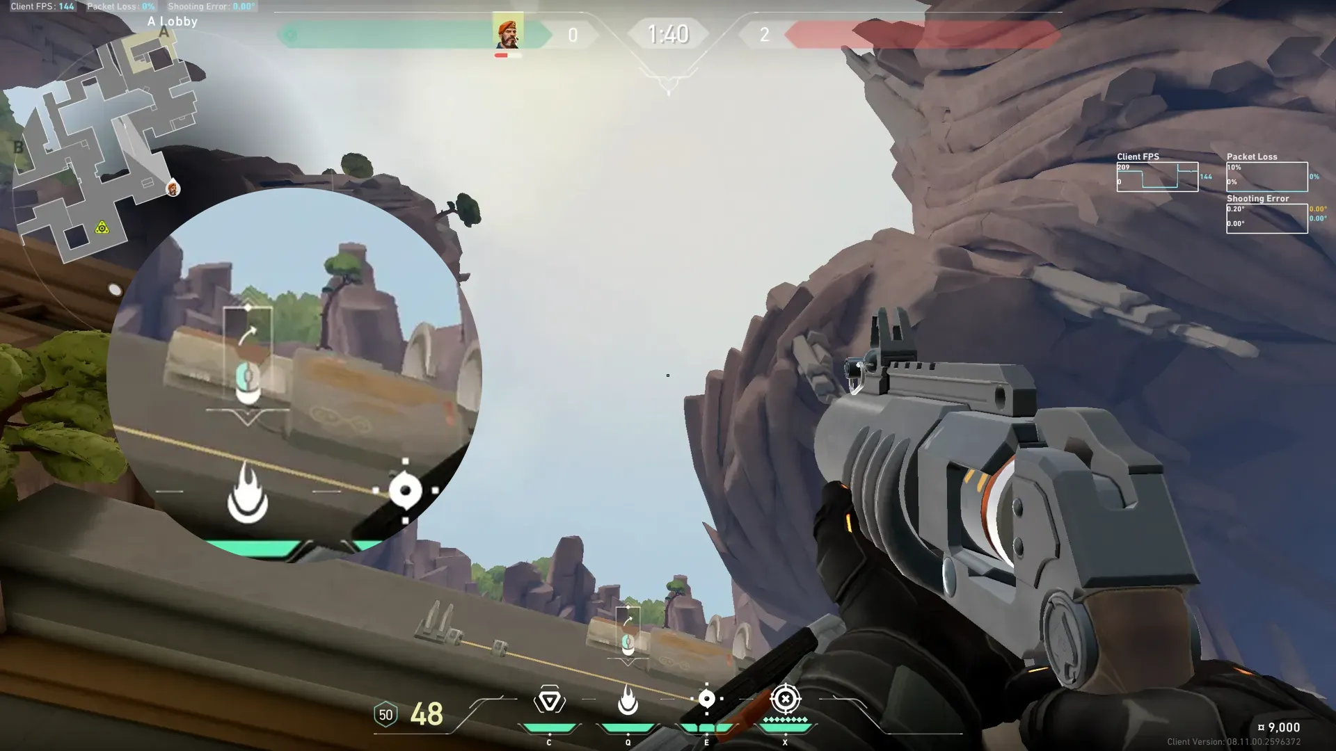 Brimstone Incendiary on Abyss Attack Site A — step 2 of 3: Aim — line up the shot