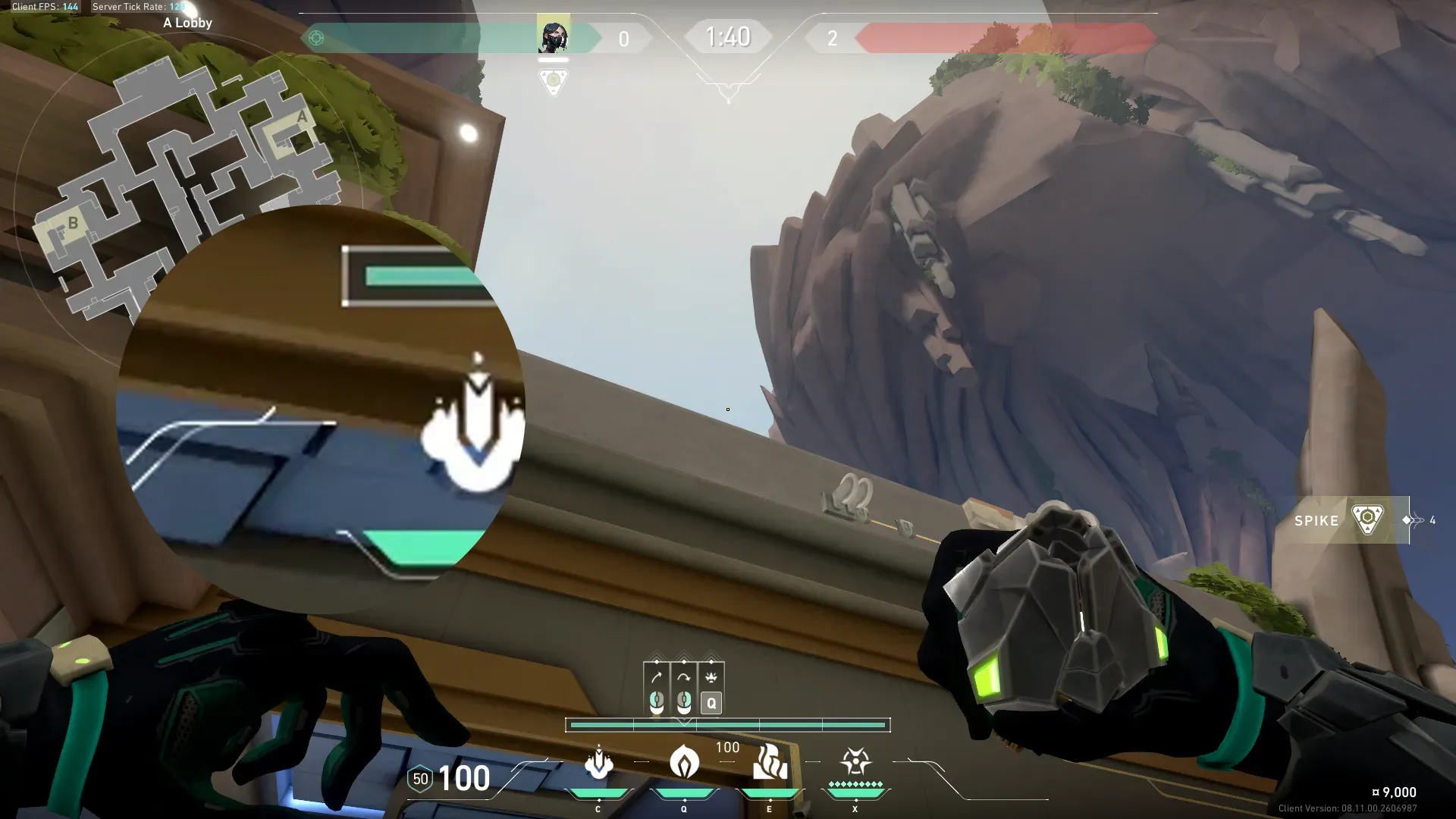Viper Poison Cloud on Abyss Attack Site A — step 2 of 4: Aim — line up the shot