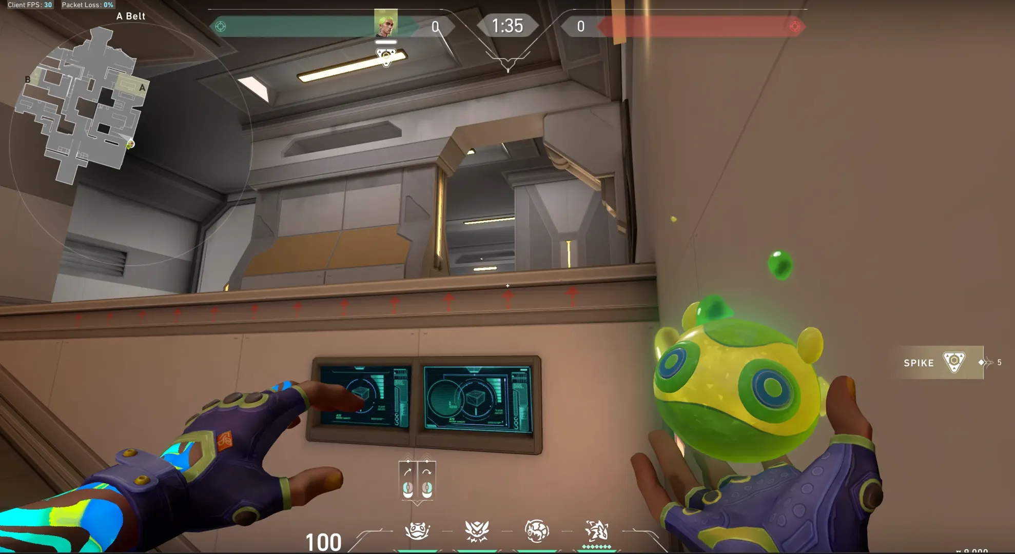 Gekko Mosh Pit on Icebox Attack Site A — step 2 of 4: Aim — line up the shot