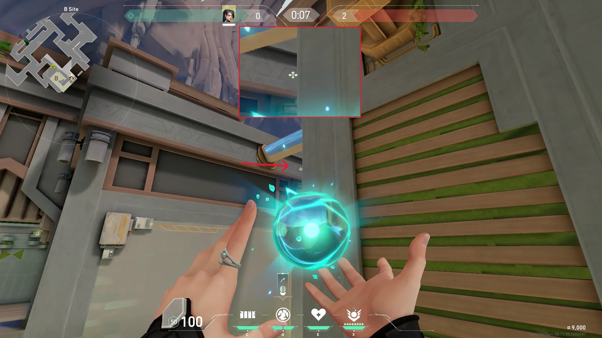 Sage Slow Orb on Abyss Defense Site B — step 3 of 4: Aim — line up the shot