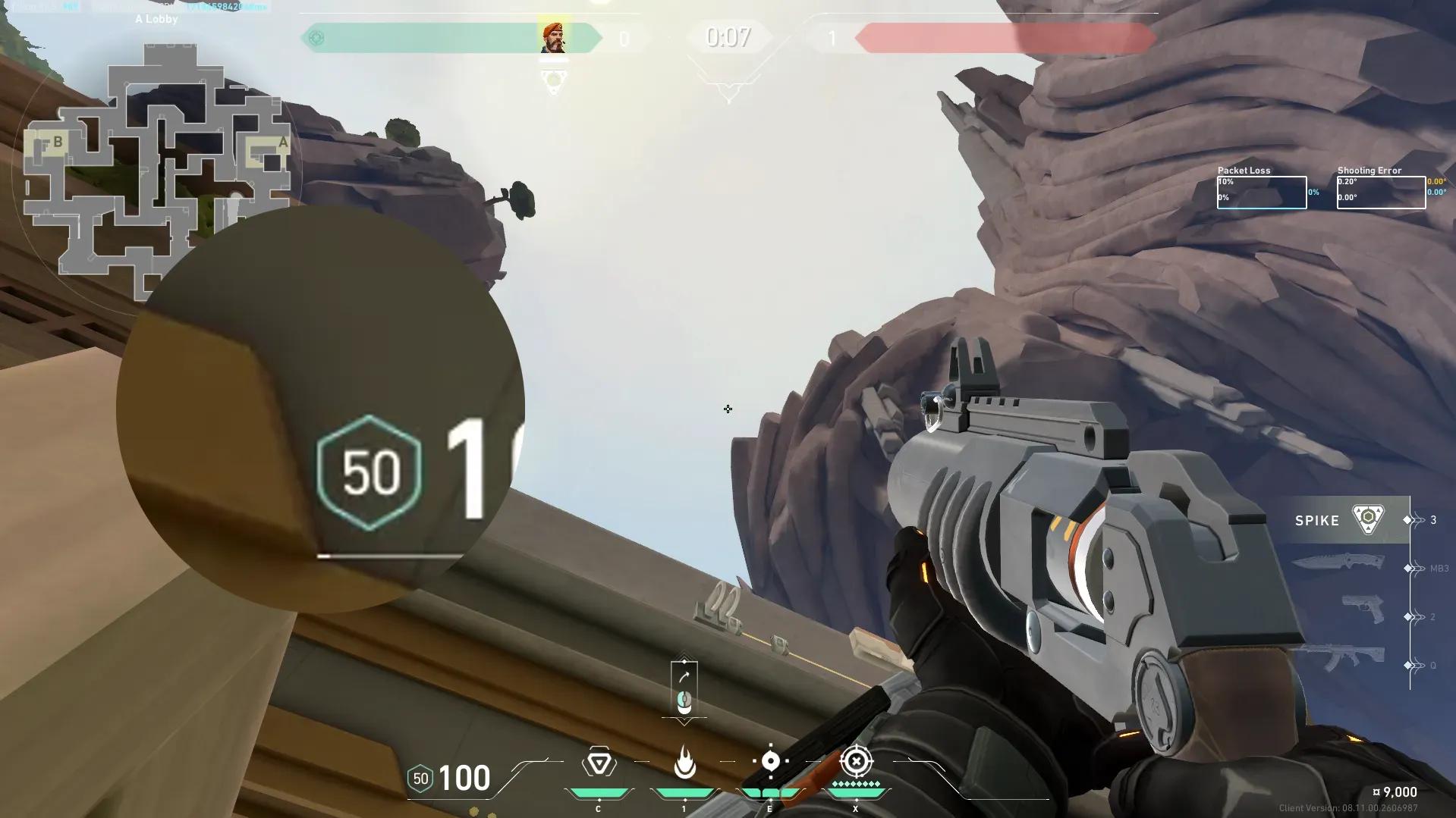 Brimstone Incendiary on Abyss Attack Site A — step 2 of 3: Aim — line up the shot