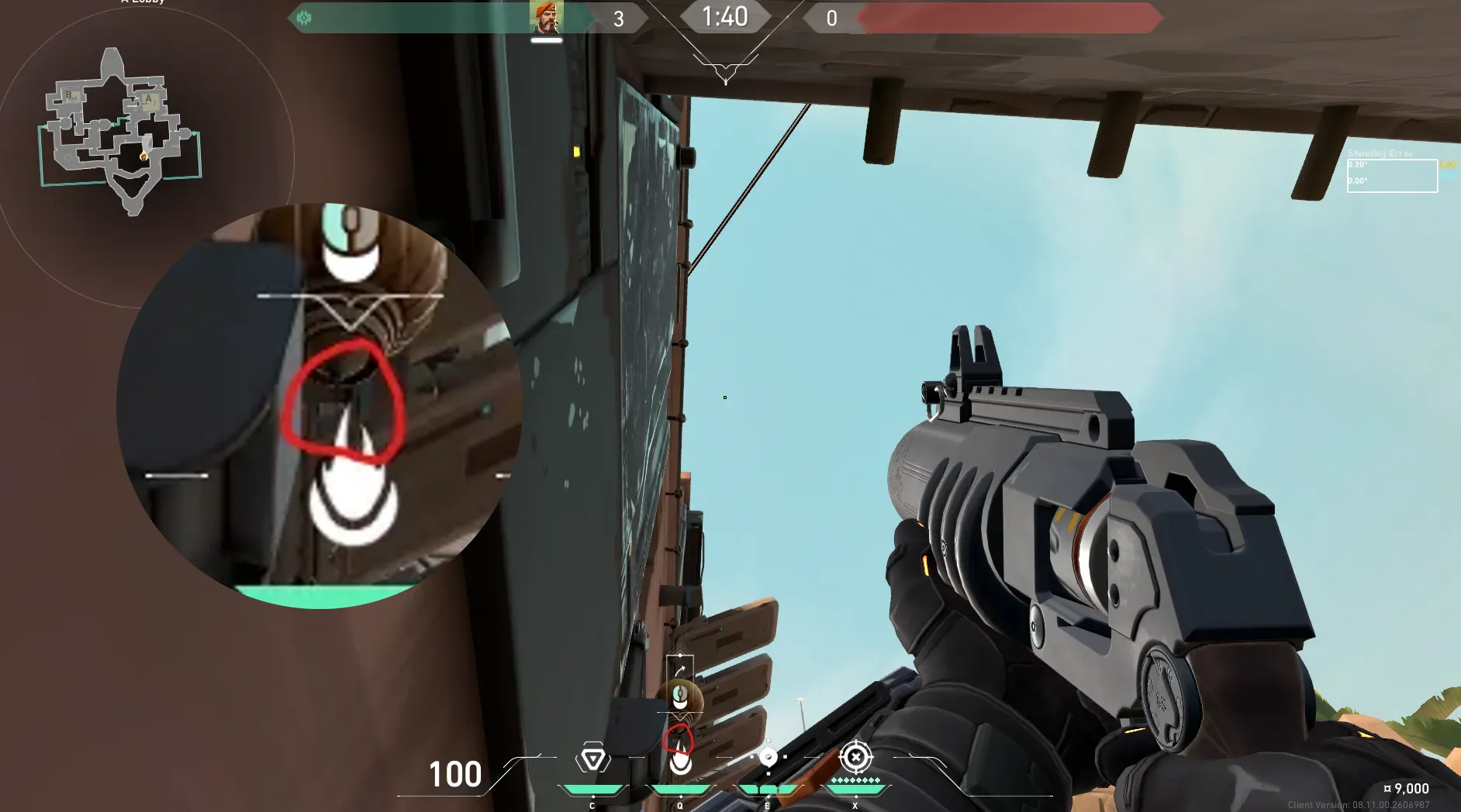 Brimstone Incendiary on Bind Attack Site A — step 2 of 3: Aim — line up the shot