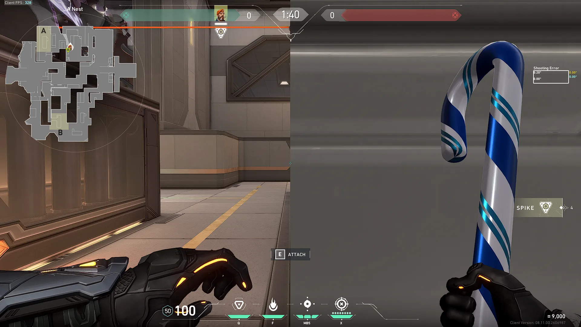 Brimstone Incendiary on Icebox Attack Site A — step 2 of 3: Aim — line up the shot
