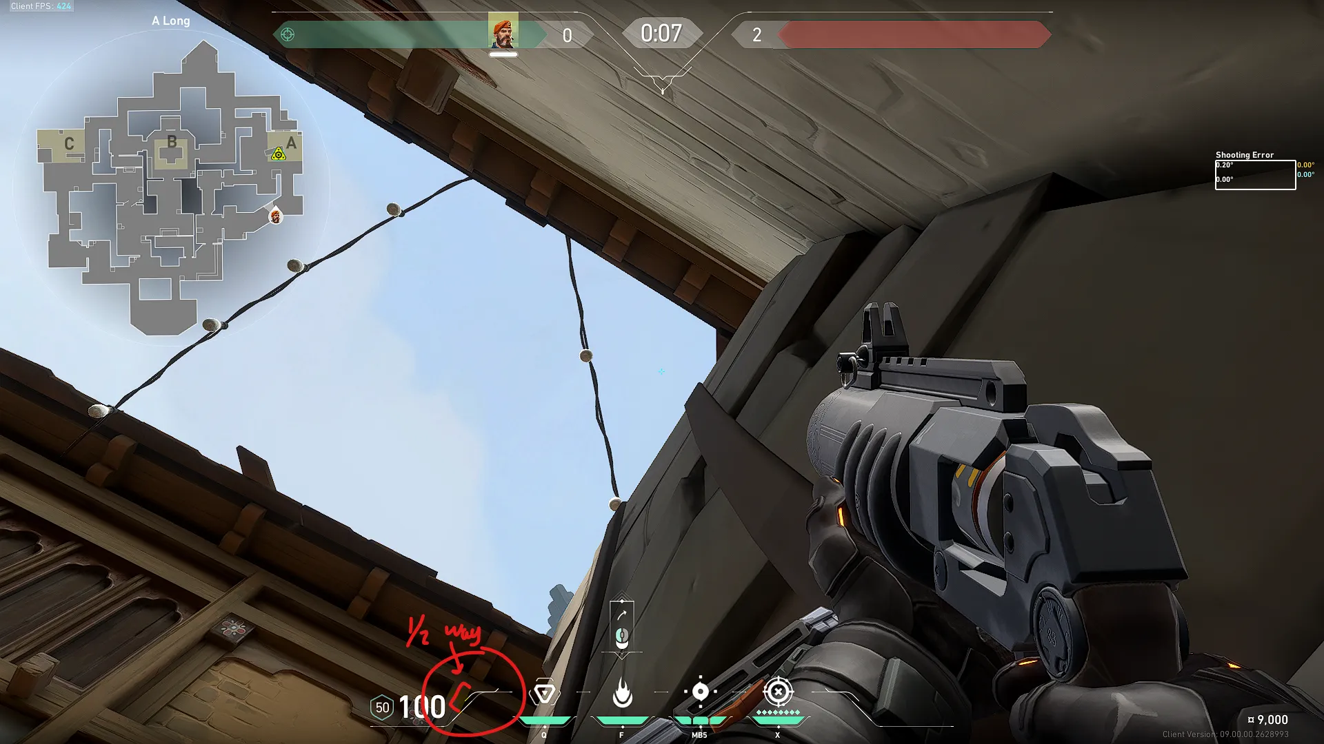 Brimstone Incendiary on Haven Attack Site A — step 2 of 3: Aim — line up the shot