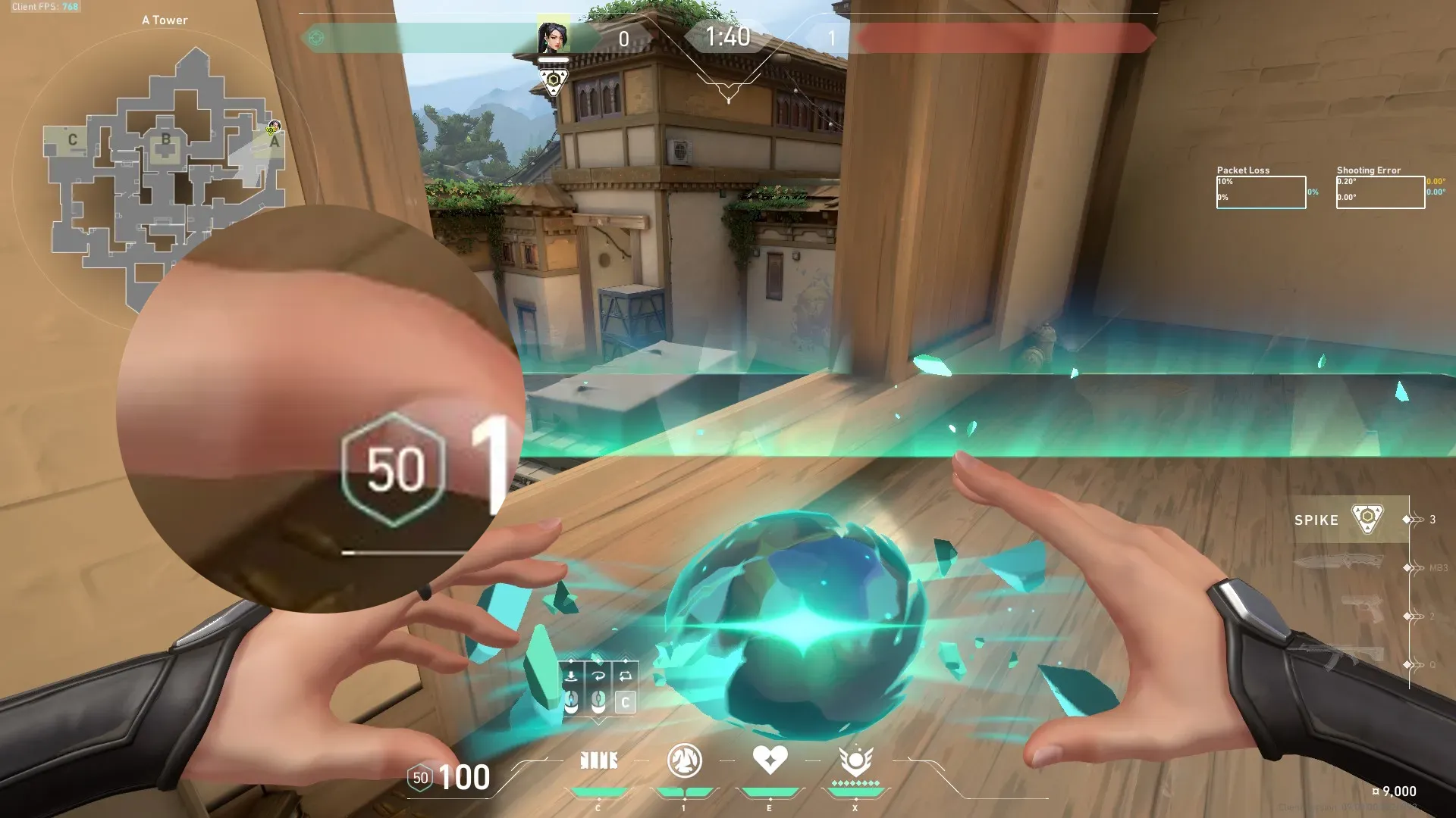 Sage Barrier Orb on Haven Defense Site A — step 3 of 6: Aim — line up the shot