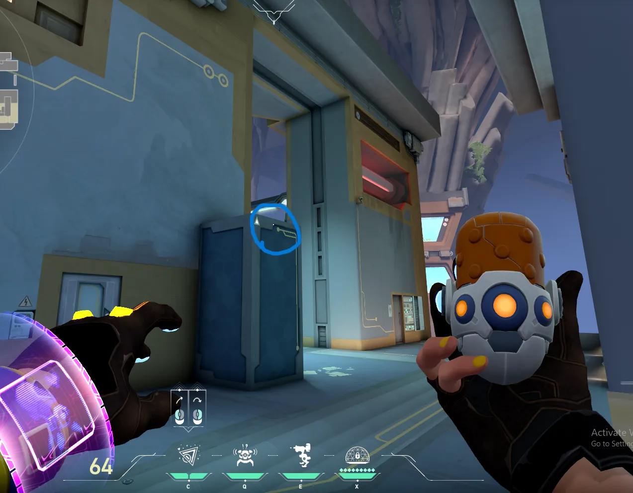 Killjoy Nanoswarm on Abyss Attack Site A — step 3 of 4: Aim — line up the shot