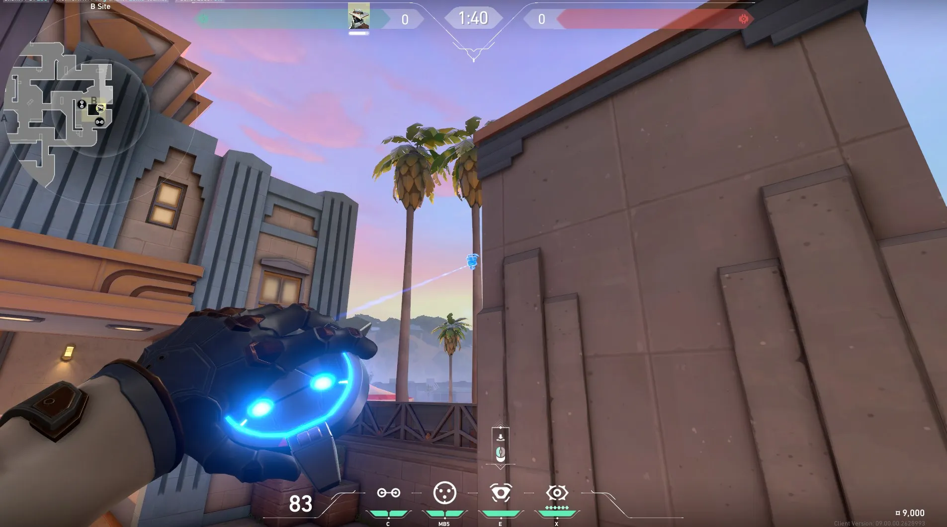 Cypher Spycam on Sunset Defense Site B — step 3 of 4: Aim — line up the shot