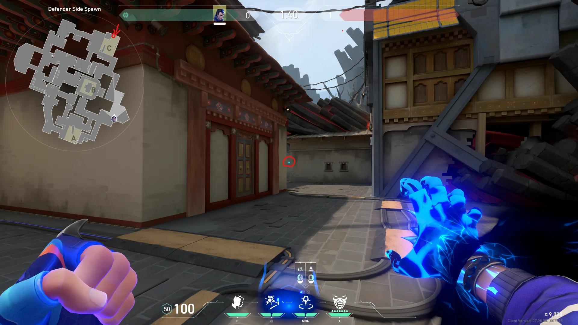 Rotation TP From Defender Side Spawn to C Site — Yoru lineup on Haven
