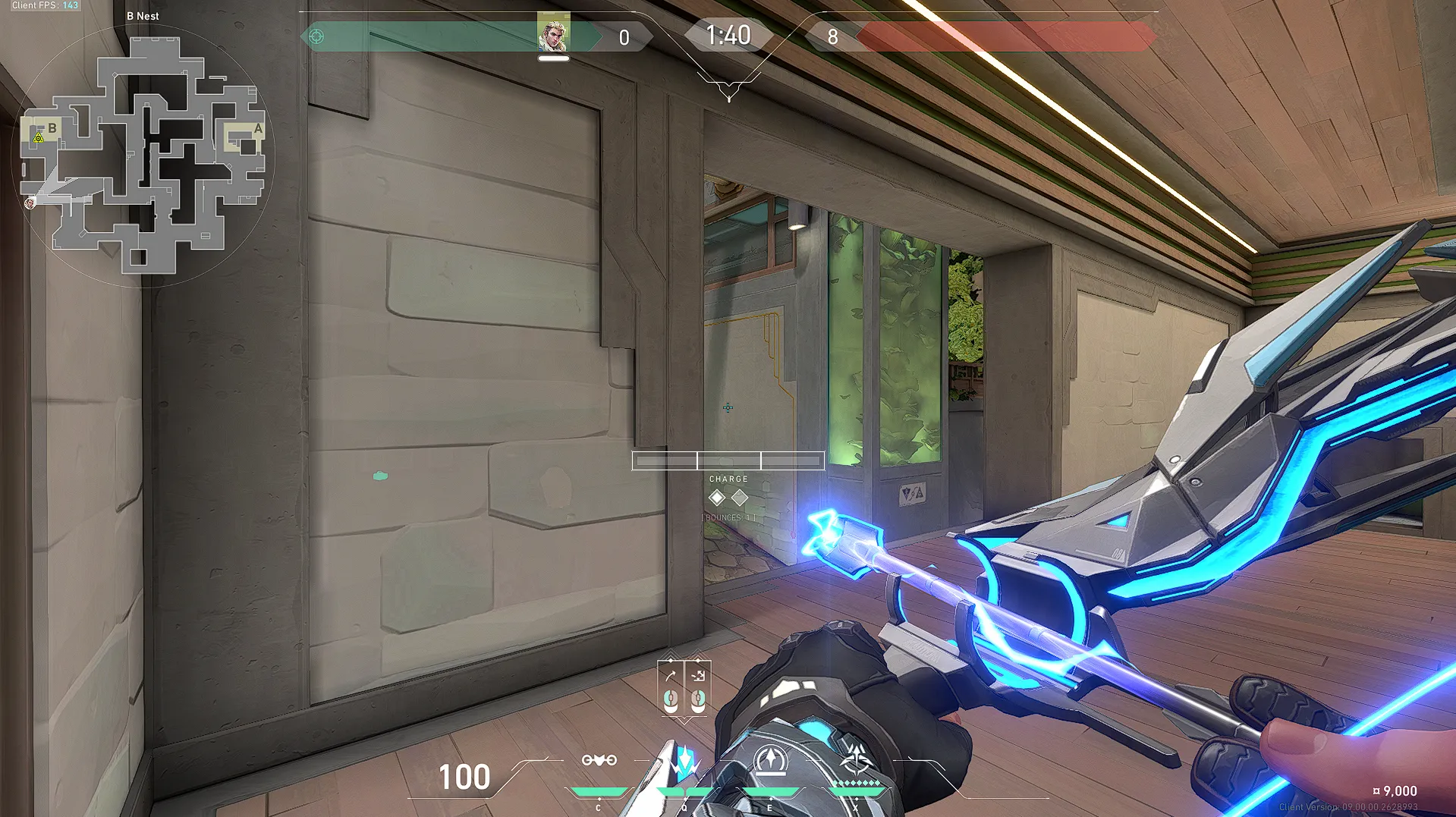 Sova Shock Bolt on Abyss Attack Site B — step 2 of 3: Aim — line up the shot