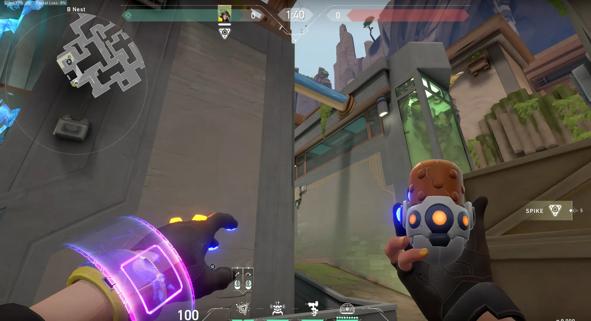 Killjoy Nanoswarm on Abyss Defense Site B — step 2 of 3: Aim — line up the shot