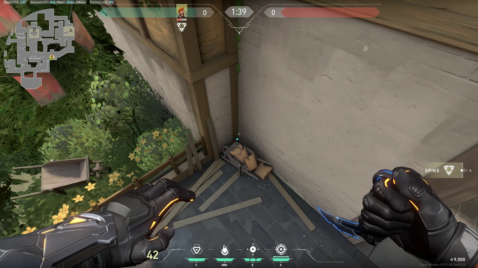 Brimstone Incendiary on Haven Attack Site A — step 3 of 4: Aim — line up the shot