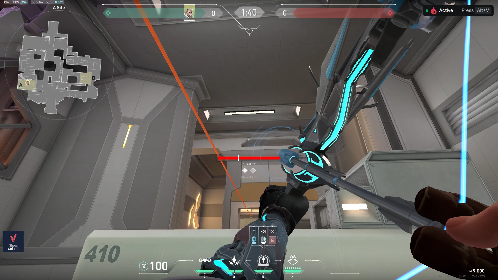 Sova Recon Bolt on Icebox Defense Site A — step 2 of 3: Aim — line up the shot