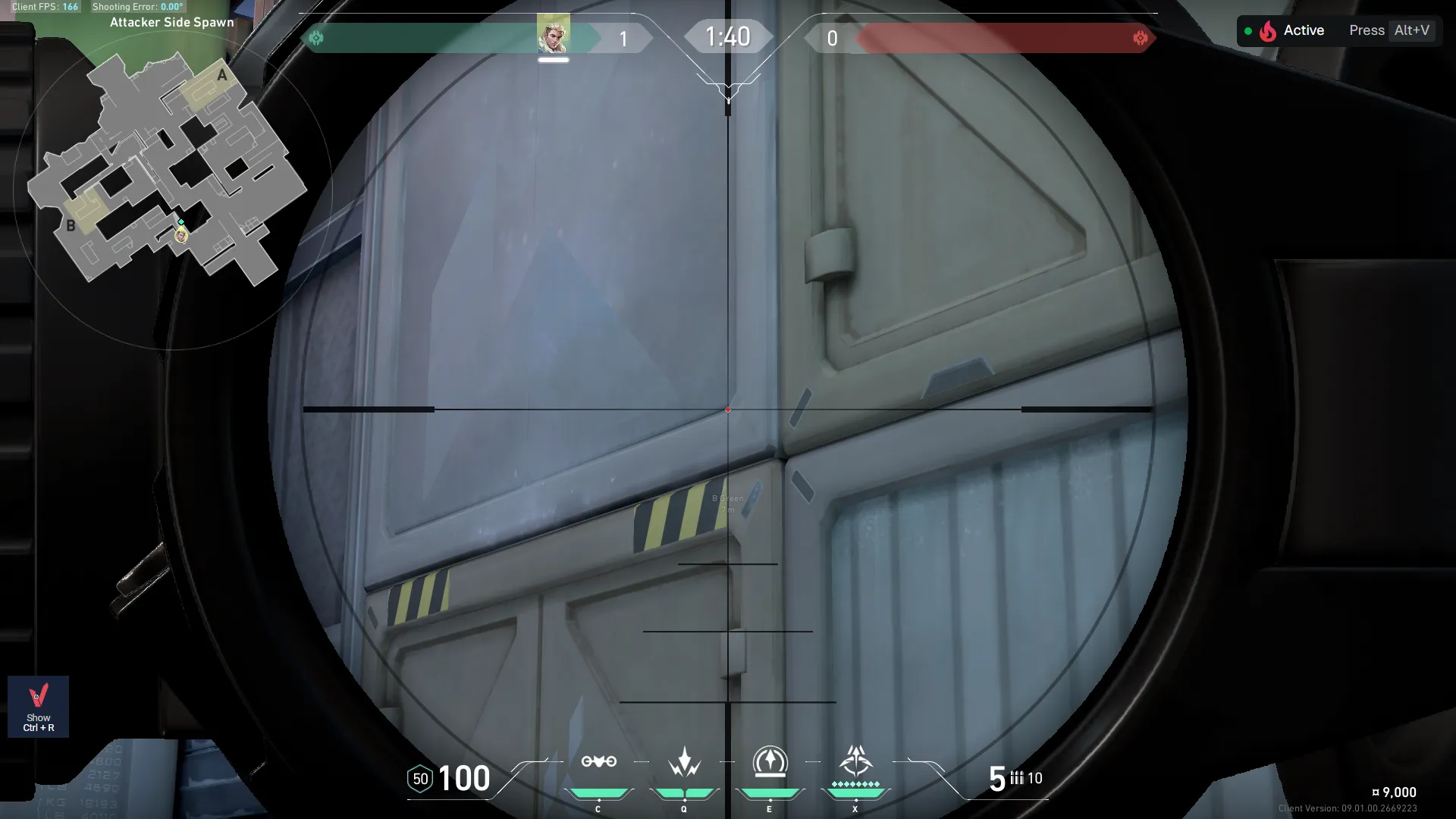 Sova Recon Bolt on Icebox Attack Site B — step 2 of 4: Aim — line up the shot