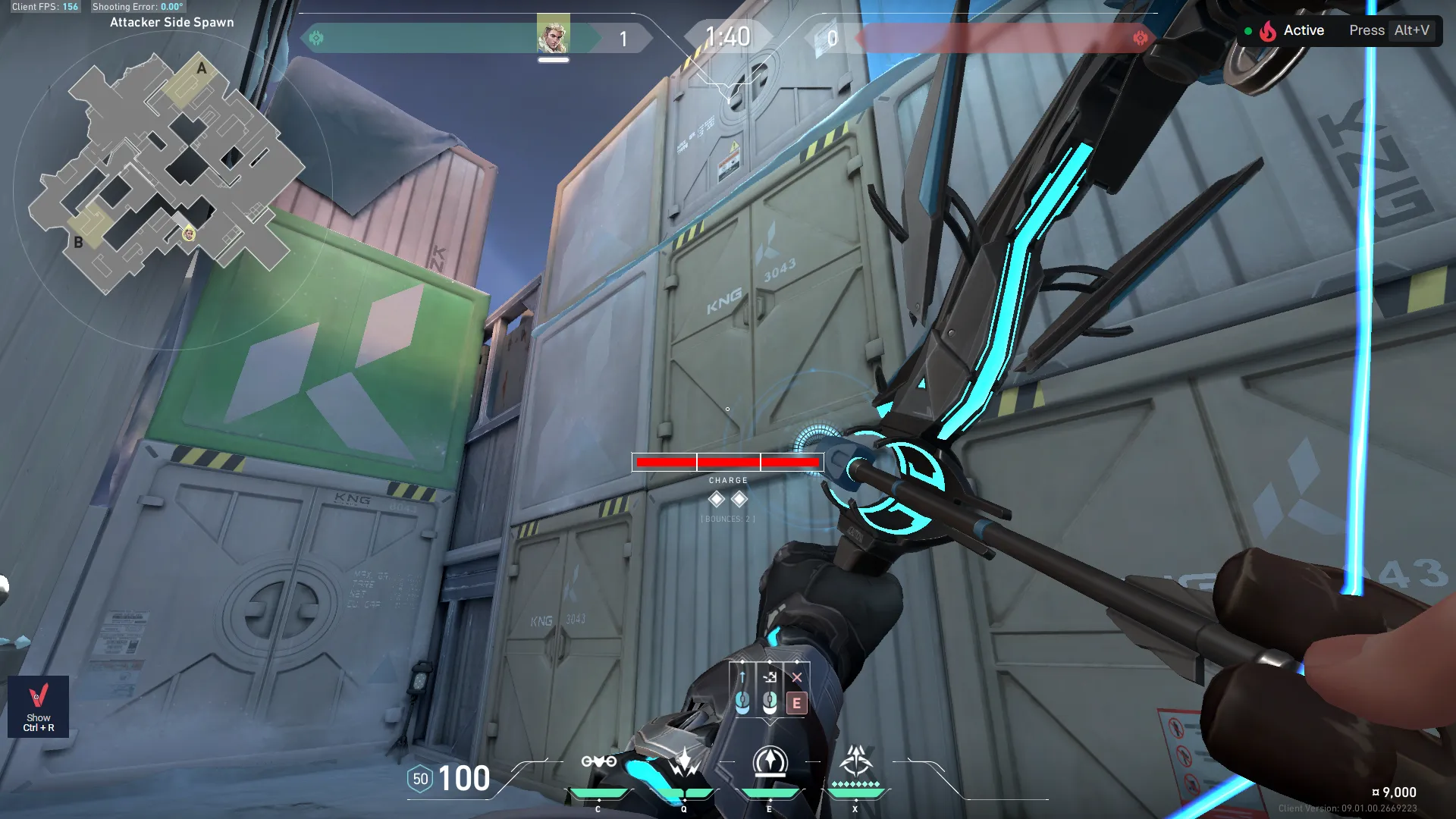 Sova Recon Bolt on Icebox Attack Site B — step 3 of 4: Aim — line up the shot