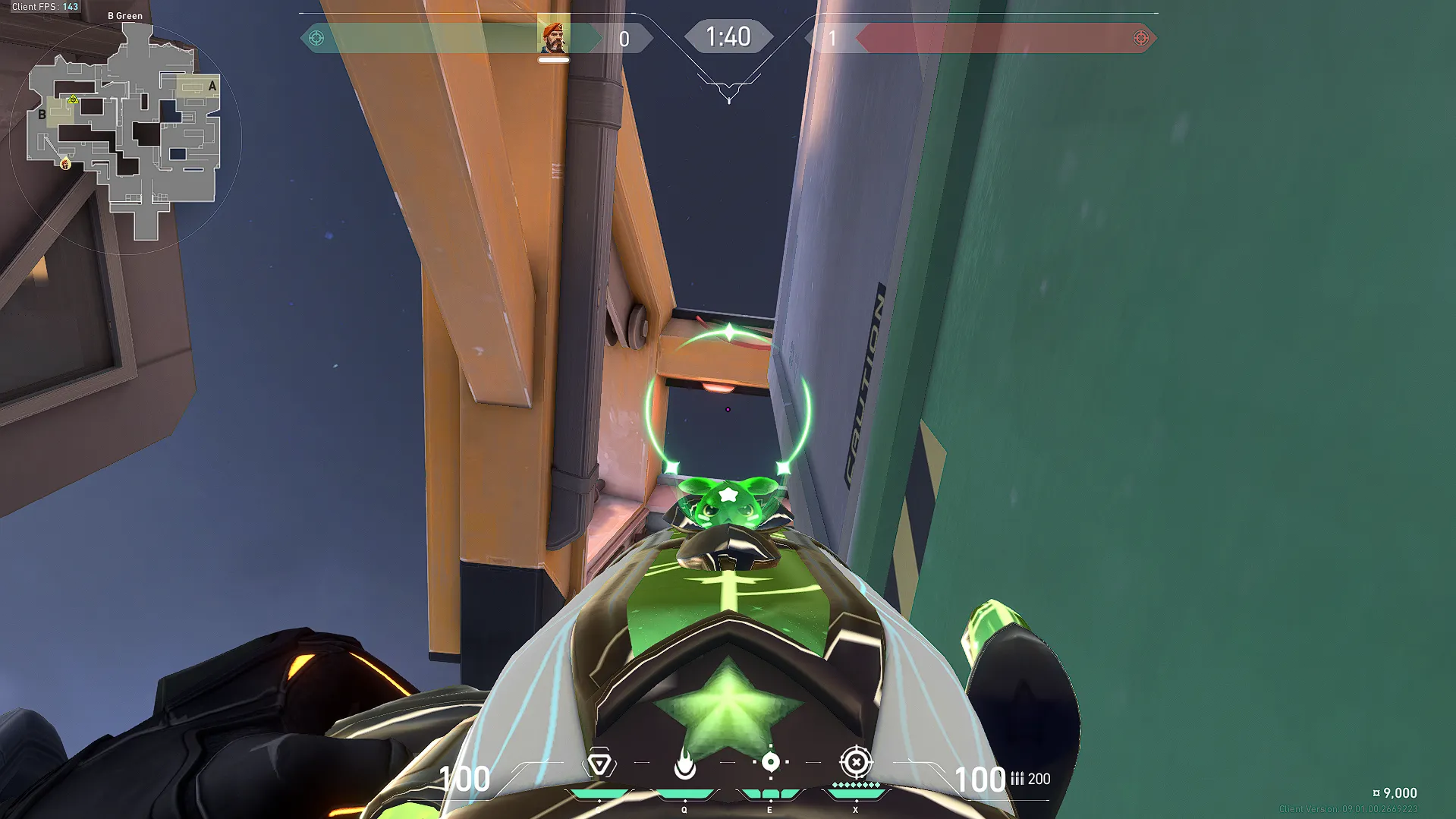 Brimstone Incendiary on Icebox Attack Site B — step 2 of 4: Aim — line up the shot