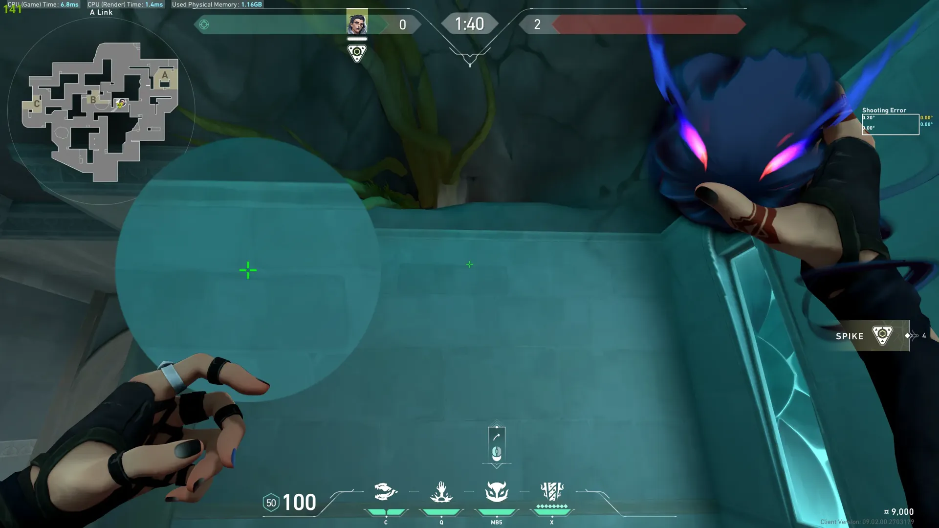 Fade Haunt on Lotus Defense Site B — step 2 of 3: Aim — line up the shot