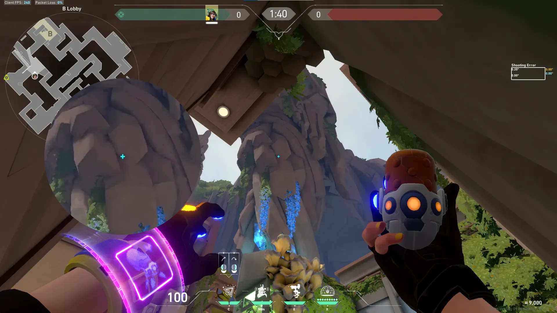 Killjoy Nanoswarm on Abyss Attack Site B — step 2 of 3: Aim — line up the shot