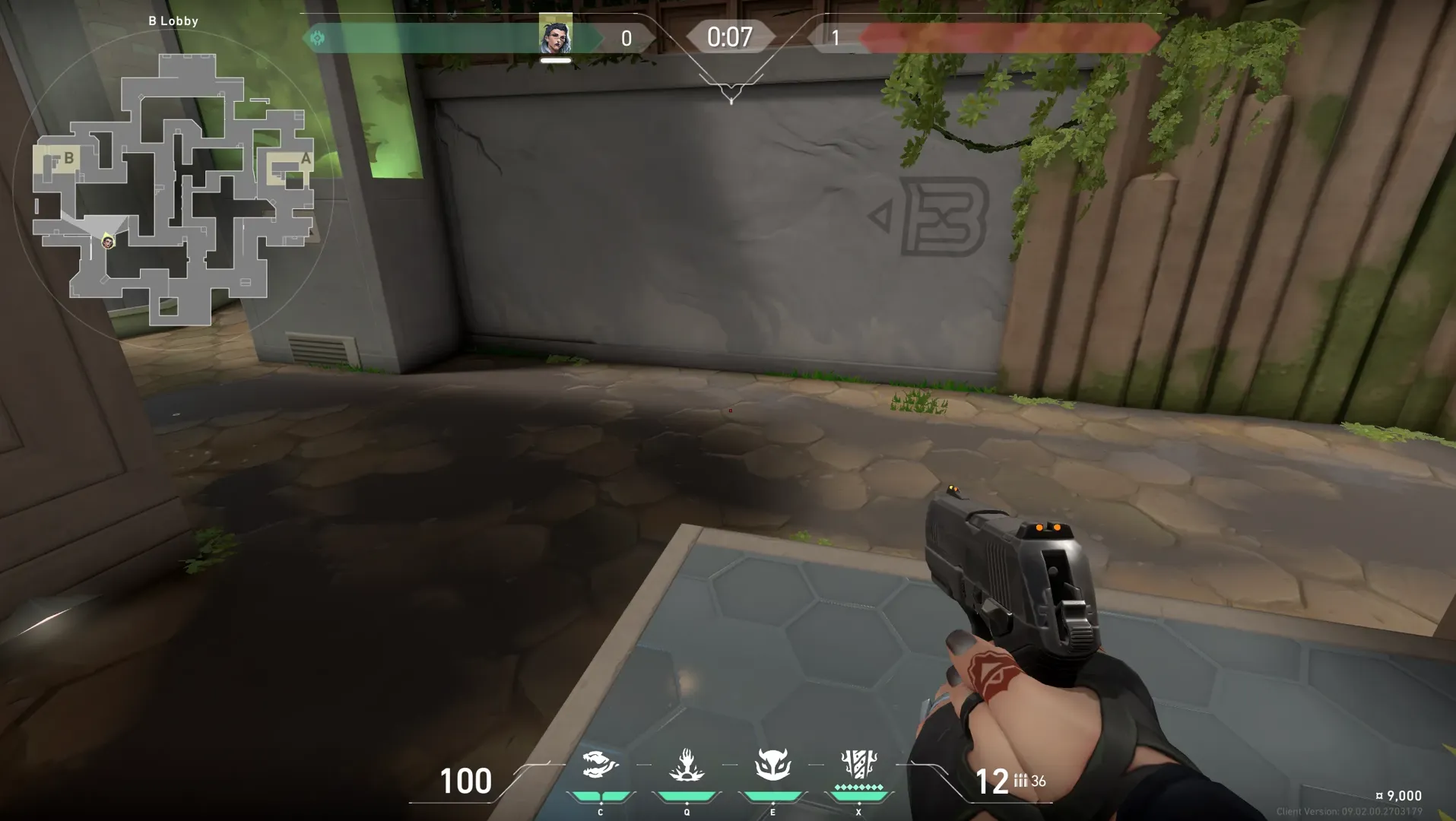 B Lobby to B Site God Eye — Fade lineup on Abyss